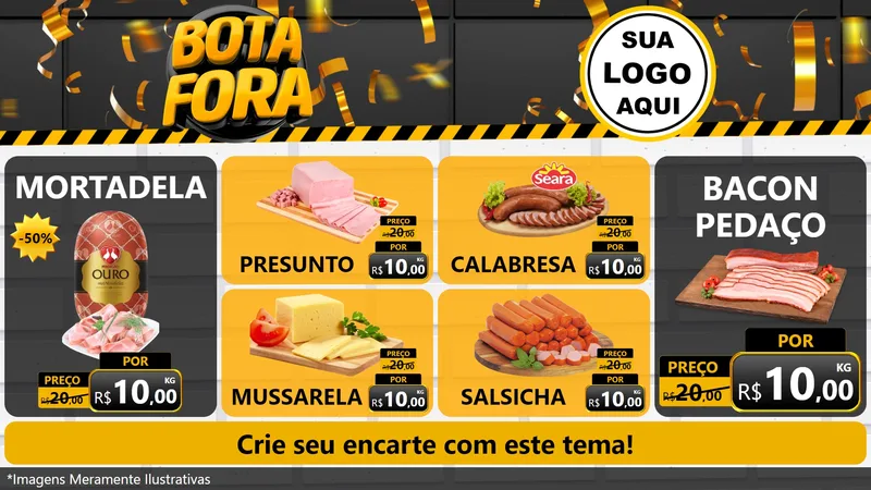 Modelo de TV para TV Horizontal com o tema Bota Fora para Frios e Laticínios