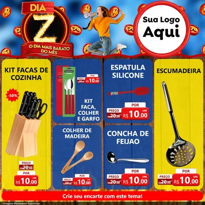 Modelo de Rede Social para Feed Facebook com o tema Dia Z - O Dia Mais Barato Do Mês para Utilidades Domésticas