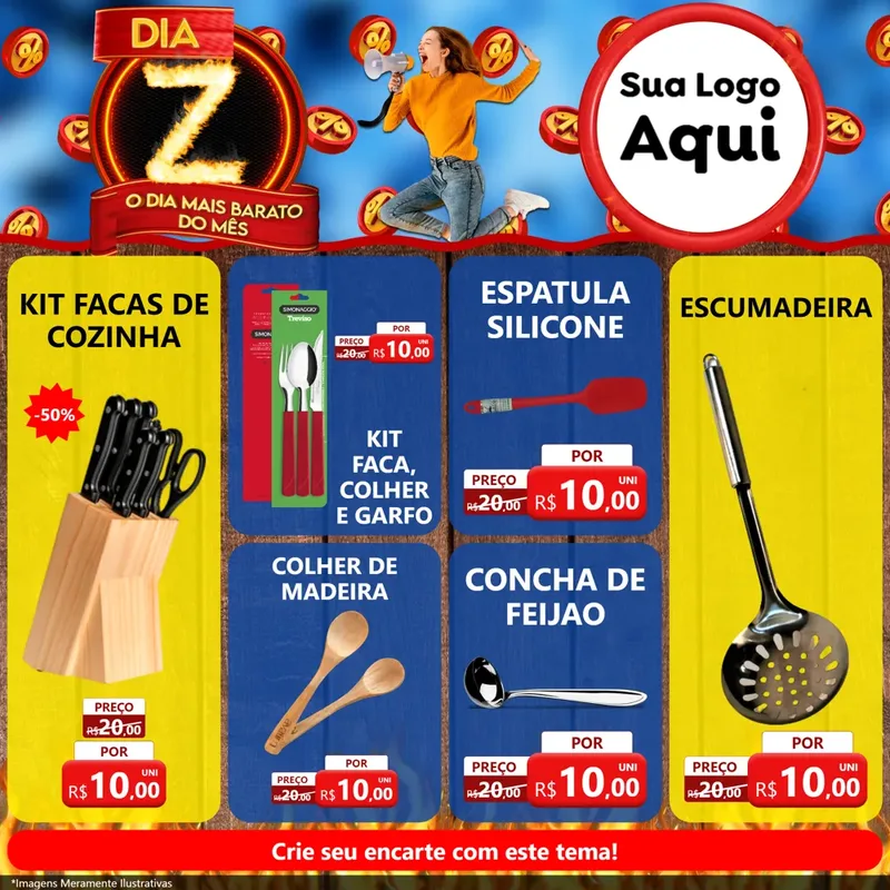 Modelo de Rede Social para Feed Facebook com o tema Dia Z - O Dia Mais Barato Do Mês para Utilidades Domésticas