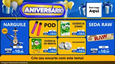 Modelo de TV para TV Horizontal com o tema Aniversário para Tabacaria