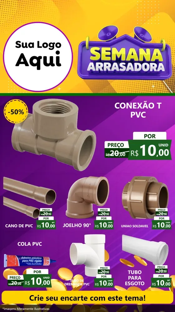 Modelo de Rede Social para Stories com o tema Semana Arrasadora para Tubos e conexões