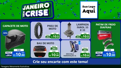 Modelo de TV para TV Horizontal com o tema Janeiro Sem Crise para Moto peças