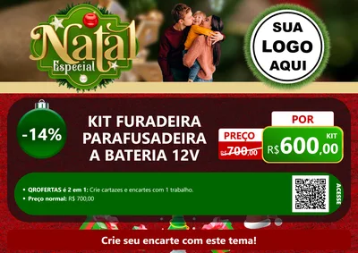 Modelo de Cartaz para Cartaz A4 Horizontal com o tema Natal Especial para Maquinas e Ferramentas