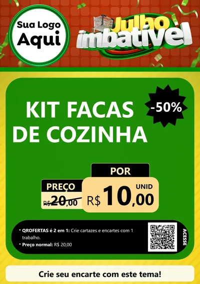 Modelo de Cartaz para Cartaz A4 Vertical com o tema Julho Imbatível para Utilidades Domésticas
