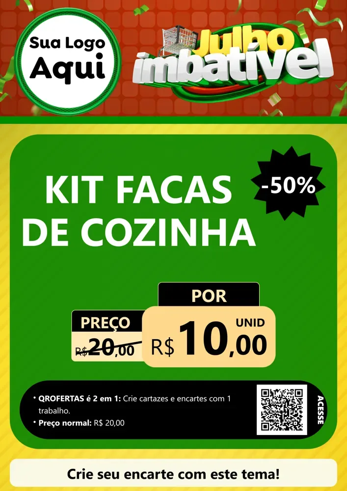 Modelo de Cartaz para Cartaz A4 Vertical com o tema Julho Imbatível para Utilidades Domésticas