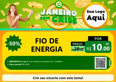 Modelo de Cartaz para Cartaz A4 Horizontal com o tema Janeiro Sem Crise para Materiais Elétricos