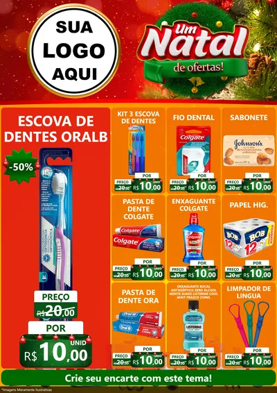 Modelo de Encarte para Encarte A4 Vertical com o tema Um Natal de Ofertas para Higiene Pessoal
