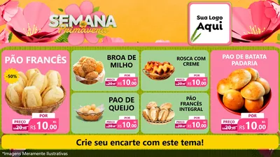 Modelo de TV para TV Horizontal com o tema Semana da Primavera para Padaria