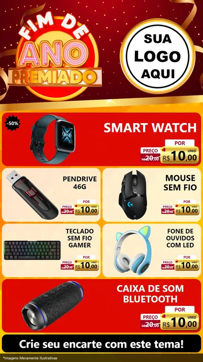 Modelo de TV para TV Vertical com o tema Fim de Ano Premiado para Informática