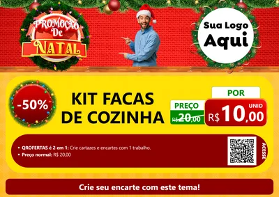 Modelo de Cartaz para Cartaz A4 Horizontal com o tema Promoção de Natal para Utilidades Domésticas