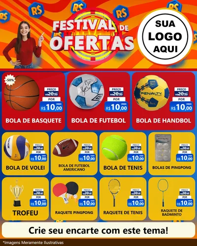 Modelo de Rede Social para Feed Instagram com o tema Festival de Ofertas para Artigos Esportivos