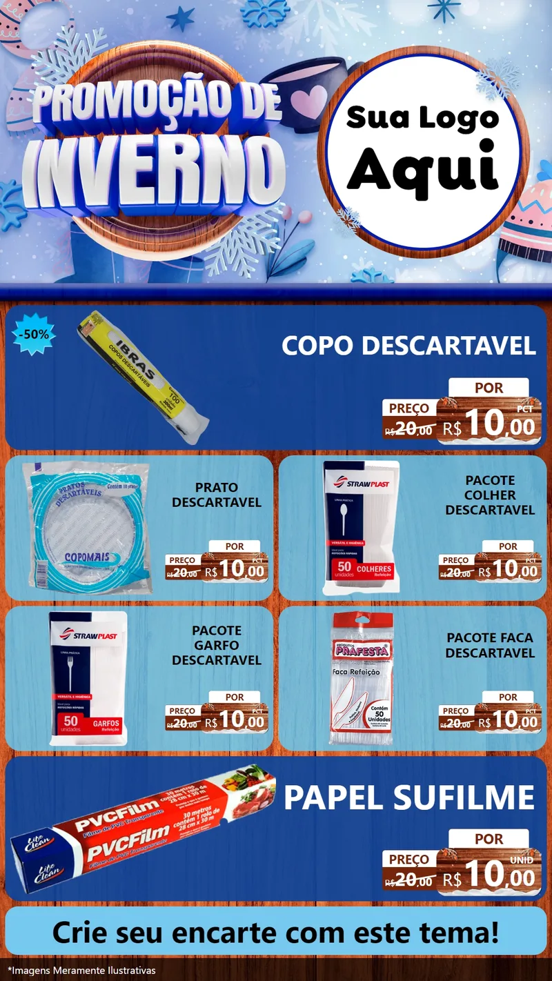 Modelo de TV para TV Vertical com o tema Promoção de Inverno para Embalagens