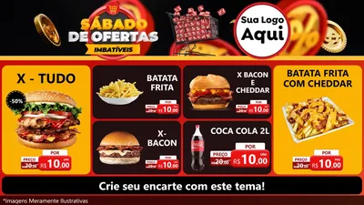 Modelo de TV para TV Horizontal com o tema Sábado de Ofertas Imbatíveis para Hamburgueria