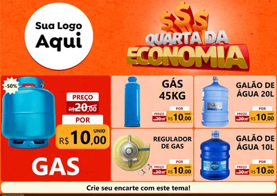 Modelo de Encarte para Encarte A4 Horizontal com o tema Quarta da Economia para Água e gás