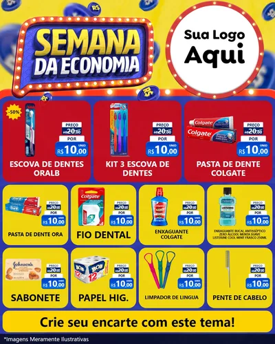 Modelo de Rede Social para Feed Instagram com o tema Semana da Economia para Higiene Pessoal