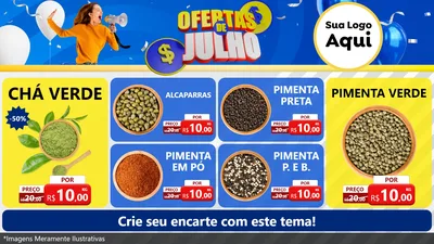Modelo de TV para TV Horizontal com o tema Ofertas de Julho para Produtos Naturais