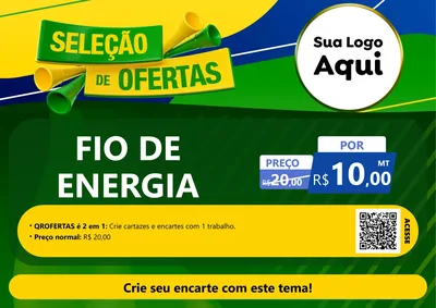 Modelo de Cartaz para Cartaz A4 Horizontal com o tema Seleção de Ofertas - Copa para Materiais Elétricos