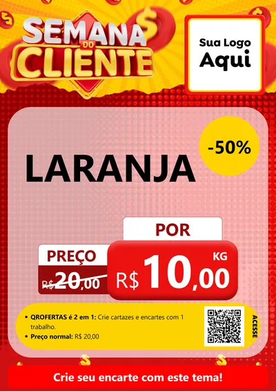 Modelo de Cartaz para Cartaz A4 Vertical com o tema Semana do Cliente para Hortifrúti