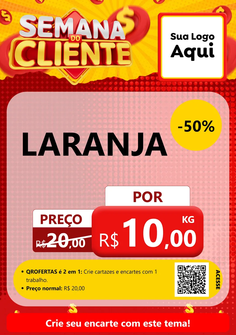 Modelo de Cartaz para Cartaz A4 Vertical com o tema Semana do Cliente para Hortifrúti