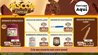 Modelo de TV para TV Horizontal com o tema Páscoa Especial para Armarinho e Aviamentos