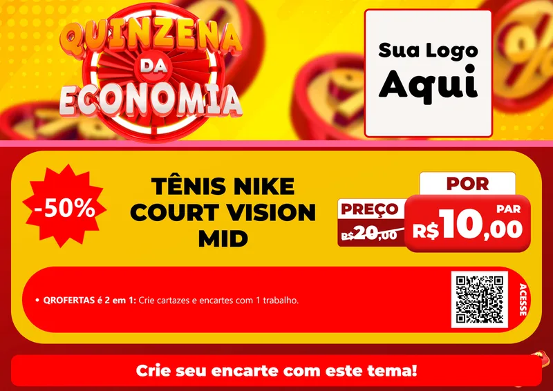 Modelo de Cartaz para Cartaz A4 Horizontal com o tema Quinzena Da Economia para Calçados