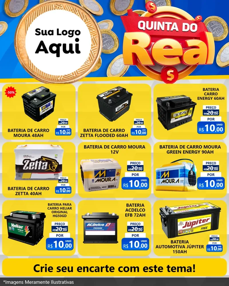 Modelo de Rede Social para Feed Instagram com o tema Quinta do Real para Baterias Elétricas