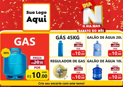 Modelo de Encarte para Encarte A4 Horizontal com o tema Dia N o Dia Mais Barato do Mês para Água e gás