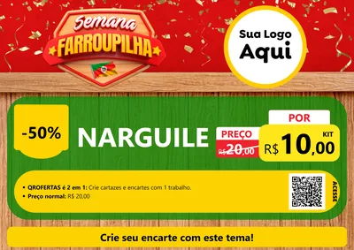 Modelo de Cartaz para Cartaz A4 Horizontal com o tema Semana Farroupilha para Tabacaria