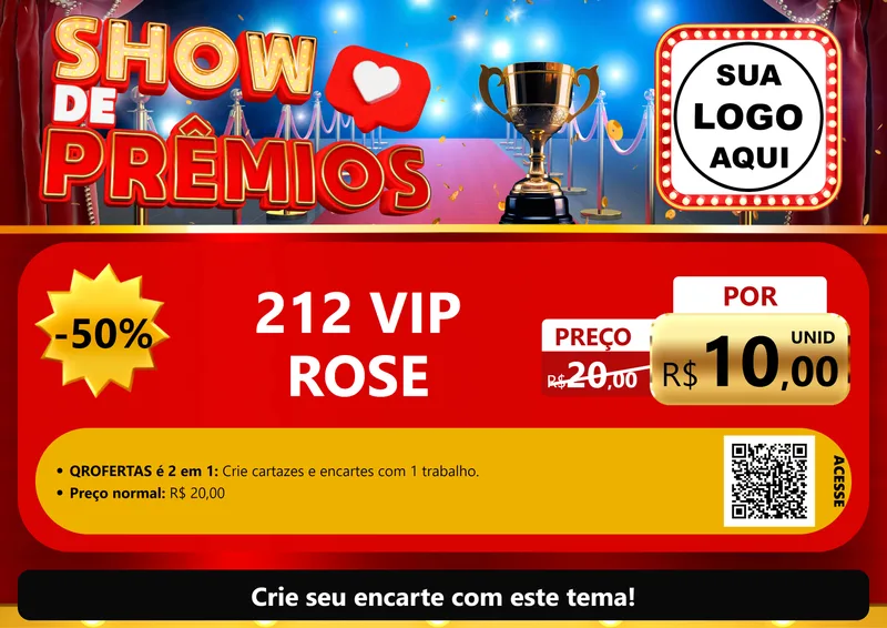 Modelo de Cartaz para Cartaz A4 Horizontal com o tema Show de Prêmios para Perfumes