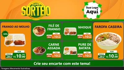 Modelo de TV para TV Horizontal com o tema Super Sorteio para Restaurante