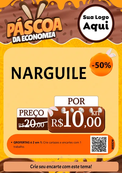 Modelo de Cartaz para Cartaz A4 Vertical com o tema Páscoa da Economia para Tabacaria