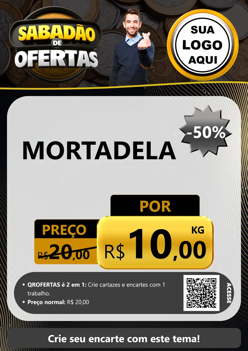 Modelo de Cartaz para Cartaz A4 Vertical com o tema Sabadão de Ofertas para Frios e Laticínios