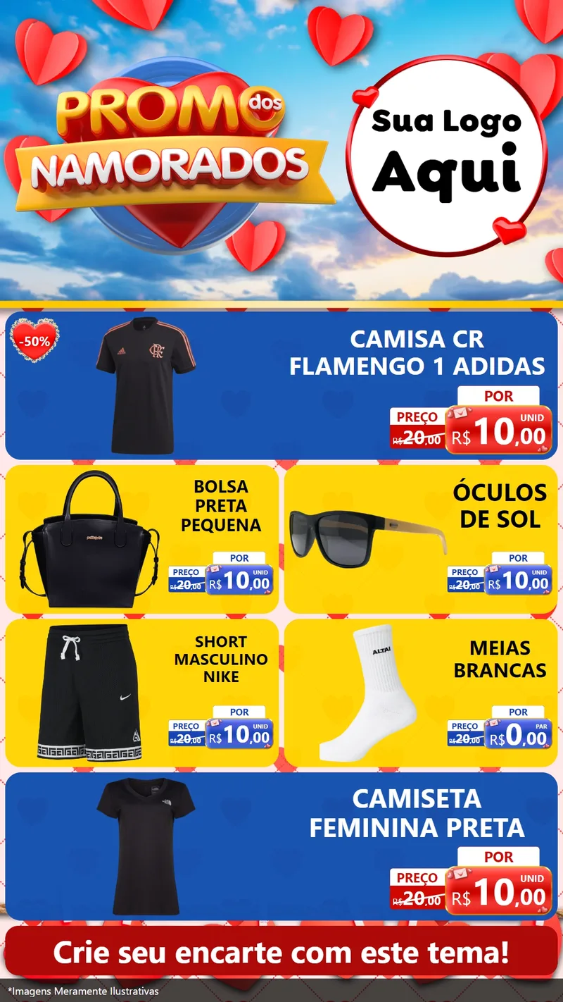 Modelo de TV para TV Vertical com o tema Promo dos Namorados para Roupas e acessórios