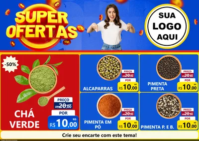 Modelo de Encarte para Encarte A4 Horizontal com o tema Super Ofertas para Produtos Naturais