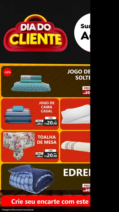 Modelo de TV para TV Vertical com o tema Dia do Cliente para Cama, Mesa e Banho