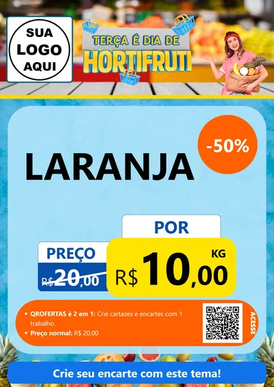 Modelo de Cartaz para Cartaz A4 Vertical com o tema Terça É Dia de Hortifruti para Hortifrúti