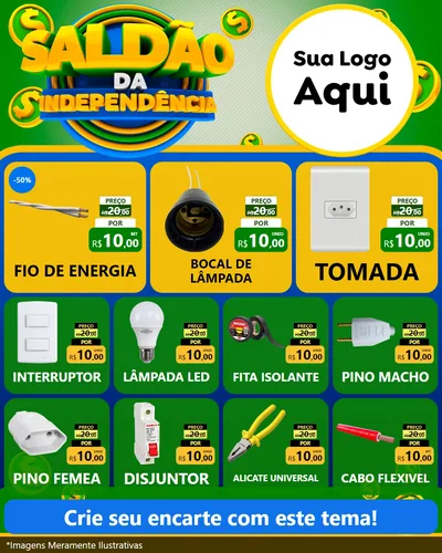 Modelo de Rede Social para Feed Instagram com o tema Saldão da Indepêndencia para Materiais Elétricos