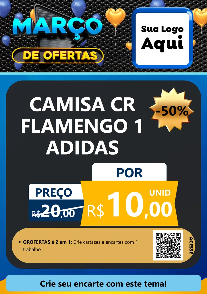 Modelo de Cartaz para Cartaz A4 Vertical com o tema Março de Ofertas para Roupas e acessórios