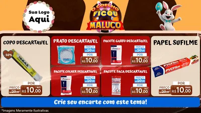 Modelo de TV para TV Horizontal com o tema O Coelho Ficou Maluco - Páscoa para Embalagens