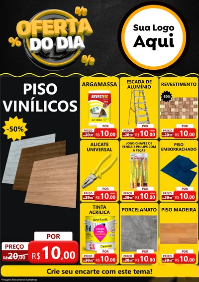 Modelo de Encarte para Encarte A4 Vertical com o tema Oferta Do Dia para Material para Construção