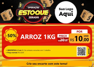 Modelo de Cartaz para Cartaz A4 Horizontal com o tema Operação Estoque Zerado para Supermercado