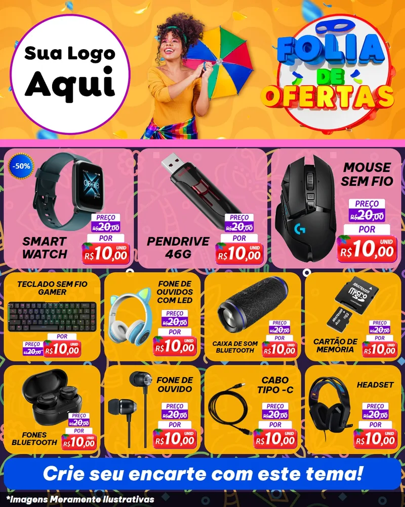 Modelo de Rede Social para Feed Instagram com o tema Folia de Ofertas para Informática