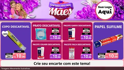 Modelo de TV para TV Horizontal com o tema Sorteio Dia das Mães para Embalagens