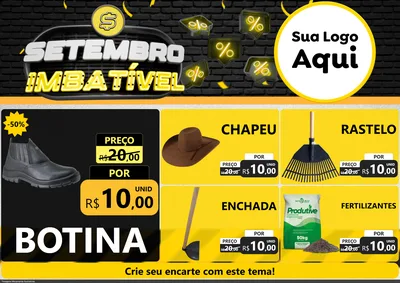 Modelo de Encarte para Encarte A4 Horizontal com o tema Setembro Imbatível para Agropecuária