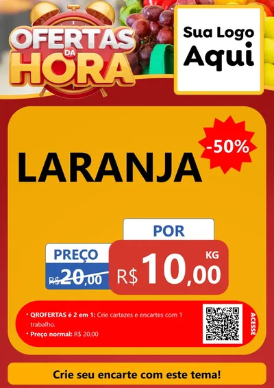 Modelo de Cartaz para Cartaz A4 Vertical com o tema Ofertas da Hora para Hortifrúti
