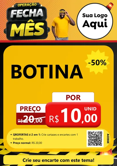 Modelo de Cartaz para Cartaz A4 Vertical com o tema Operação Fecha Mês para Agropecuária