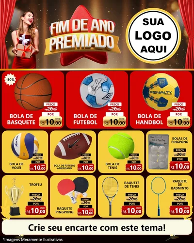 Modelo de Rede Social para Feed Instagram com o tema Fim de Ano Premiado para Artigos Esportivos