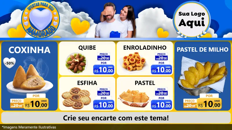 Modelo de TV para TV Horizontal com o tema Ofertas Para Seu Namorado para Salgadaria