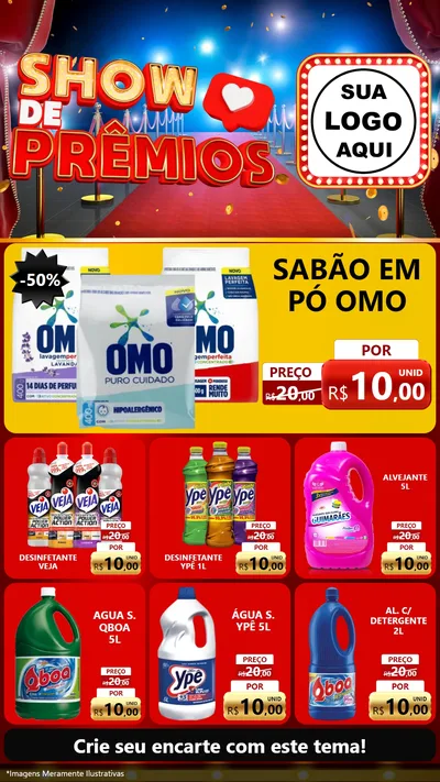 Modelo de Rede Social para Stories com o tema Show de Prêmios para Produtos de Limpeza