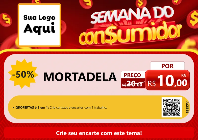 Modelo de Cartaz para Cartaz A4 Horizontal com o tema Semana do Consumidor para Frios e Laticínios